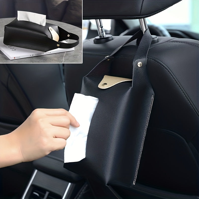 Car Tissue Bag Leather Storage Box