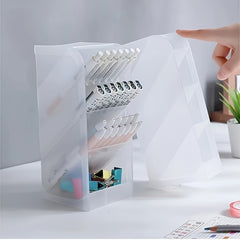 360 Rotating Pen & Brush Holder Frosted Desktop Storage