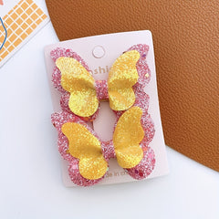 2pcs Butterfly Hairpin Glitter Hair Clips for Girls