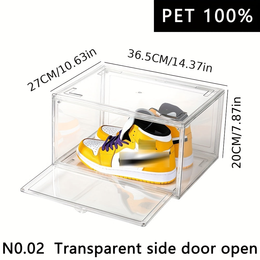 Transparent Shoe Box with Door Plastic Shoes Storage Box for Bedroom