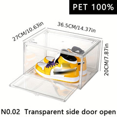 Transparent Shoe Box with Door Plastic Shoes Storage Box for Bedroom