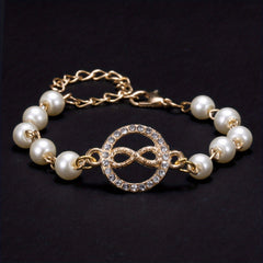 Y2K Faux Pearls Beaded Chain Bracelet for Women