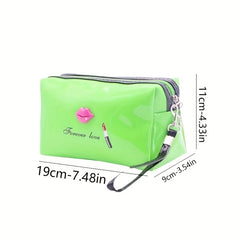 Waterproof PU Leather Wristlet Cosmetic Bag