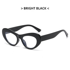 Women's Oval Spectacles Lens Leopard Print Frame Light Blocking Glasses