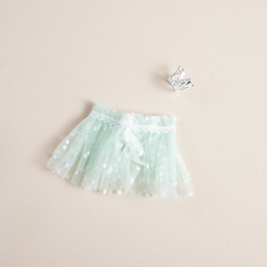 2pcs Crown Green Lace Skirt Newborn Photography Set