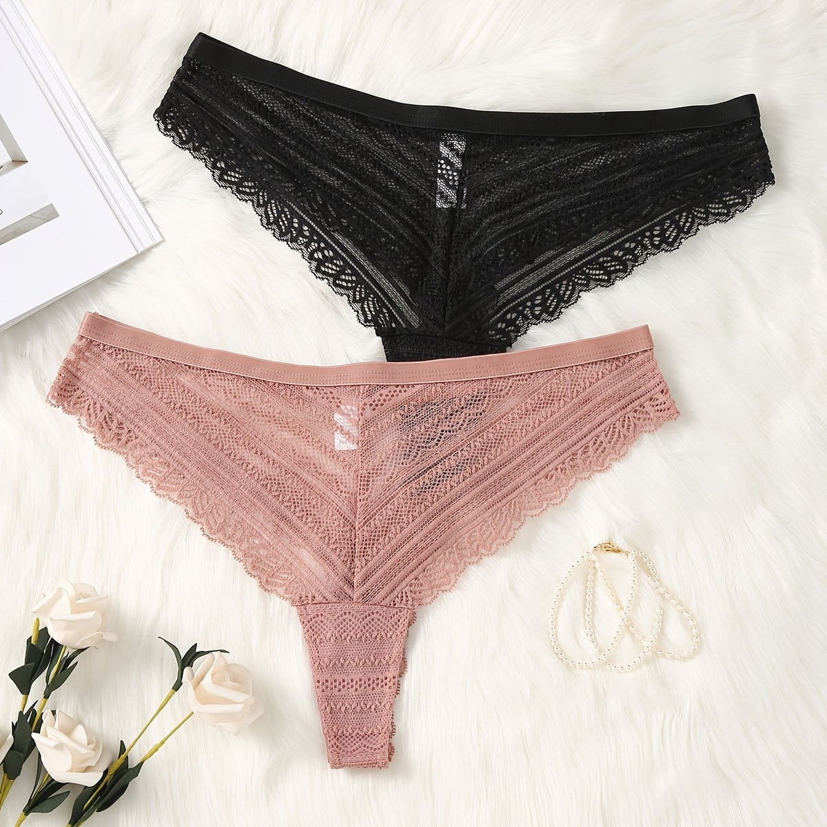 2 Pack Plus Size Romantic Panties Set Women's