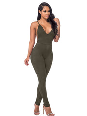 Backless V Neck Cami Jumpsuit Sexy Sleeveless Jumpsuit