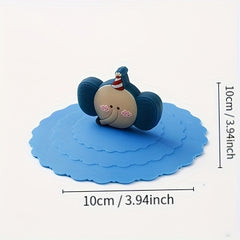 1pc Cartoon Cup Cover Reusable Heat Resistant Leakproof Dustproof Lid Caps