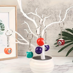 Mini Billiards Shaped Keychain Colorful Small Ball Keychain Hanging Decoration