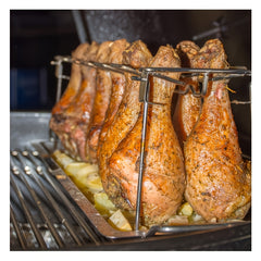 Chicken Leg Rack 14 Slot Stainless Steel with Drip Pan
