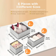 6pcs Drawer Organizer Foldable Storage Box for Desk Yacht Cabin Home
