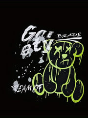  Bear Graffiti Print Tank Sleepshirt