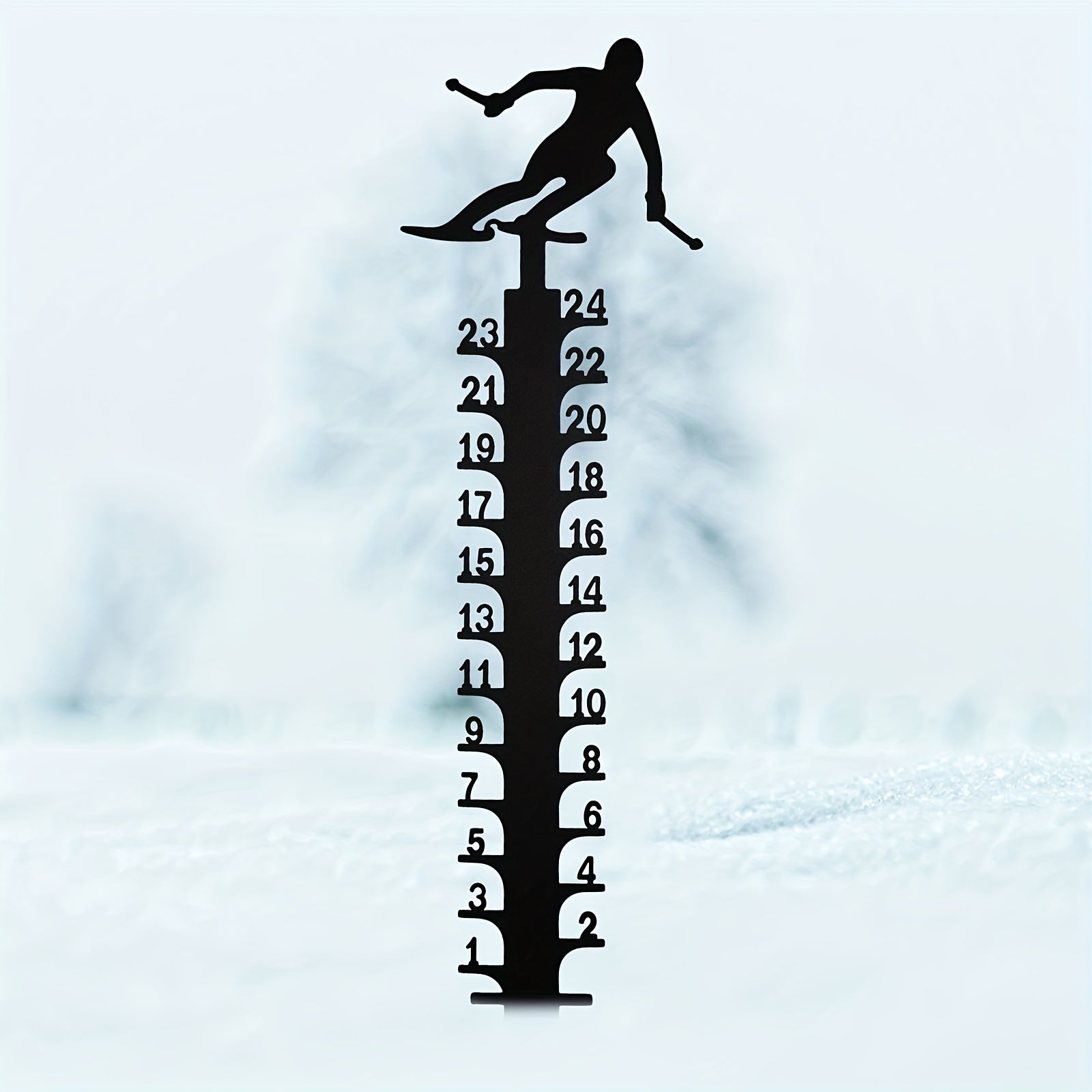 Snow Gauge Christmas Snowflake Measuring Stick Garden Stakes