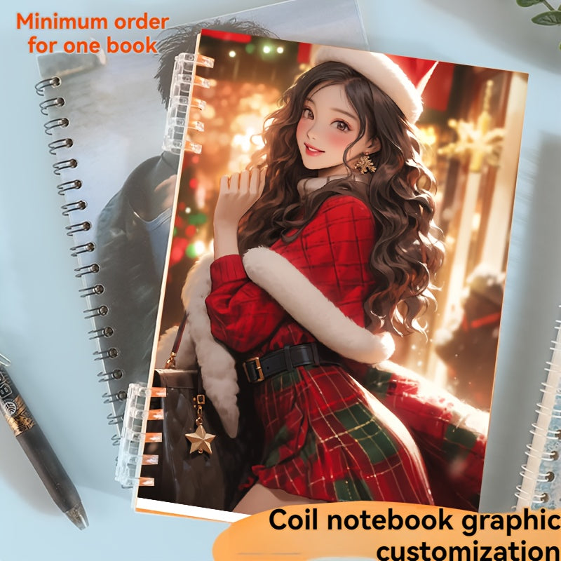 Custom Christmas Spiral Notebook Personalized Holiday Journal