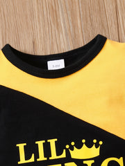 2pcs Baby Boys Casual LIL KING T shirt & Pants Set