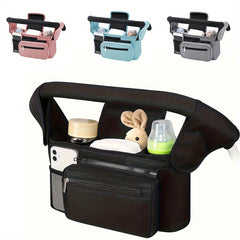 Baby Stroller Manager with Non-Slip Strap, Insulated Cup Holder, Phone Bag