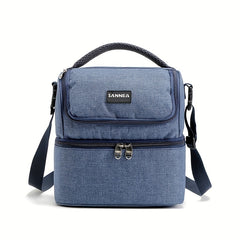 Double Layer Insulated Bento Bag for Picnic Camping Beach