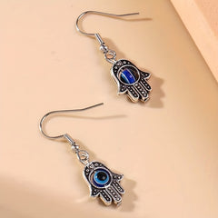 Ethnic Style Palm Eye Dangle Earrings