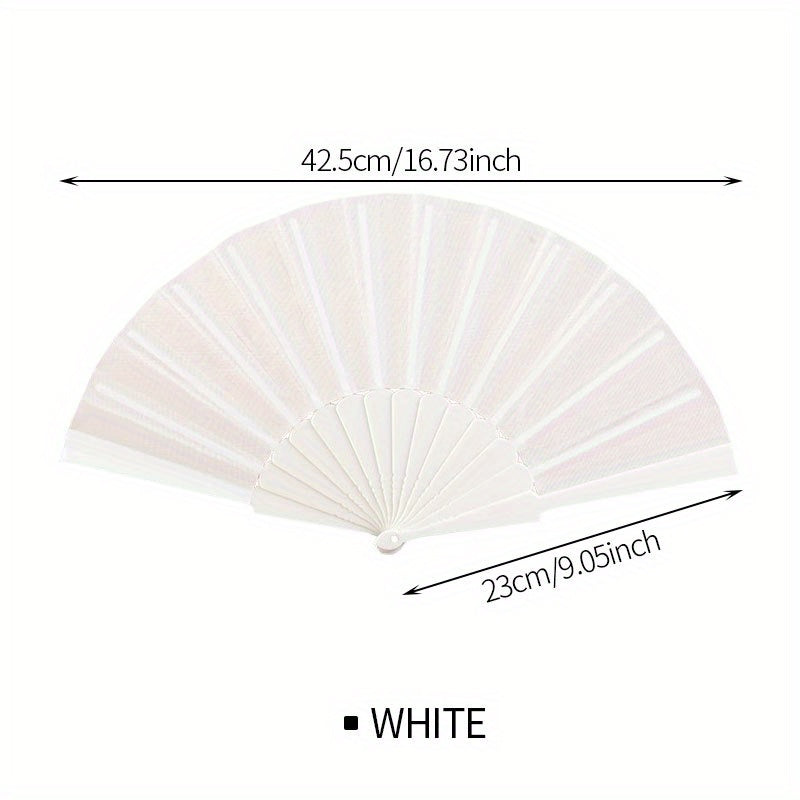 Solid Folding Fan Chinese Style Folding Fan Stage Performance Dance Accessories