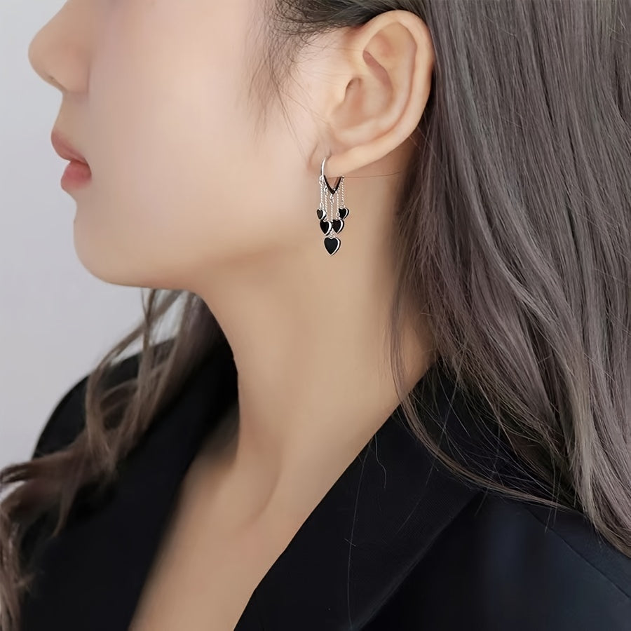 LOVE Heart Tassel Earrings For Women Girls Party Hoop Earring Jewelry