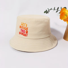 SUNSET Bucket Hat Khaki Sunscreen Basin Hat Cotton Travel Beach Hats Women