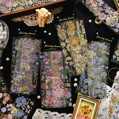 20pcs 'Dazzling Flowers' Waterproof Stickers Scrapbooking Journaling Planner