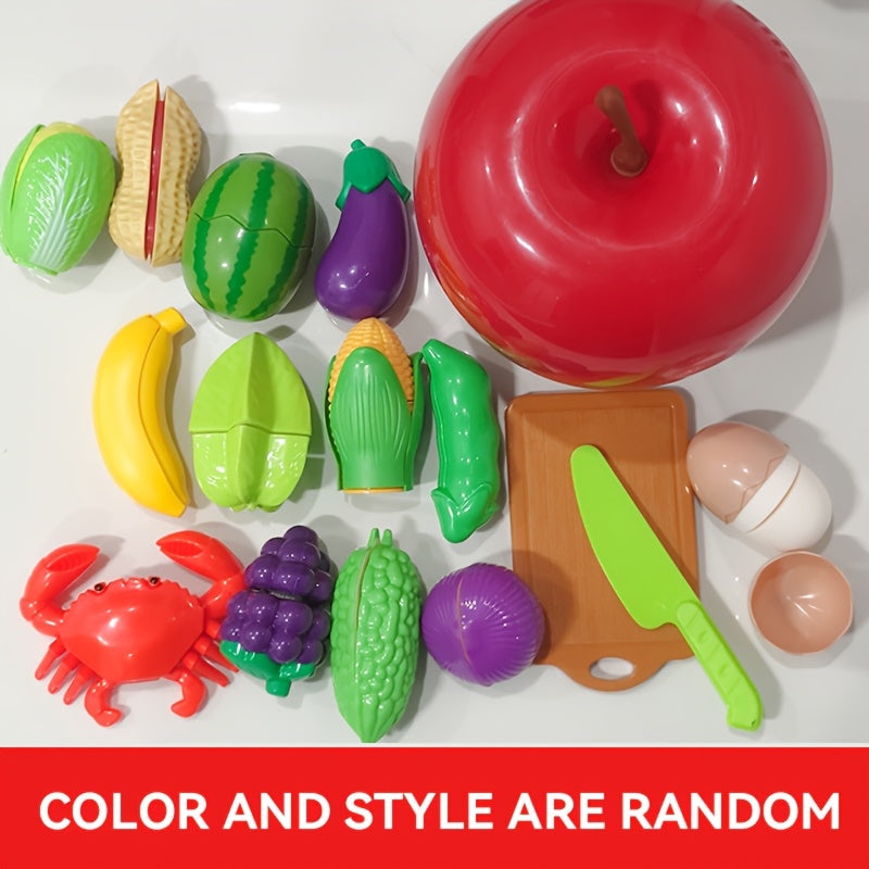 Kids Playhouse Kitchen Utensils Fruit Cutting Toy Set