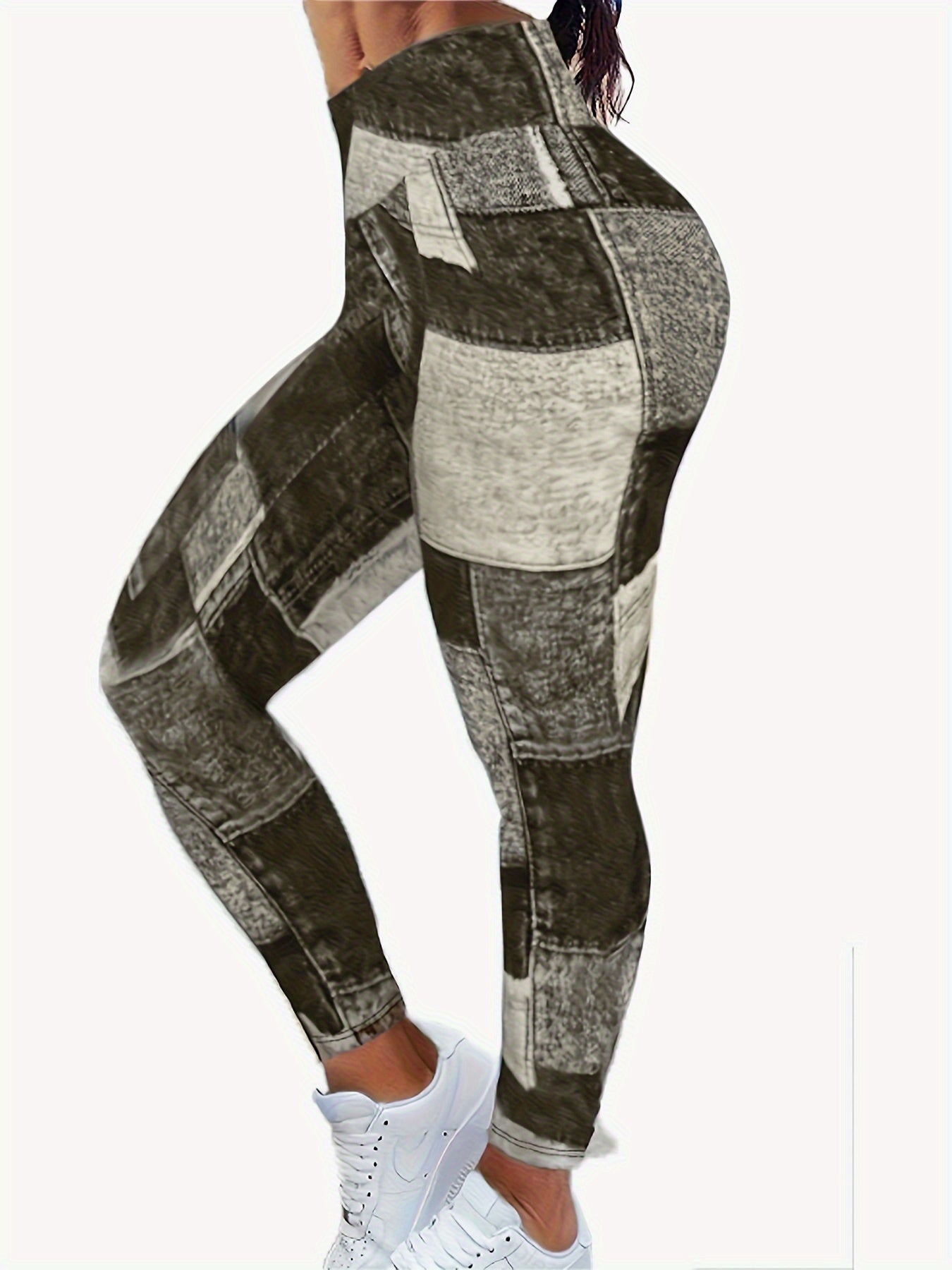  Colorblock High Rise Skinny Trousers