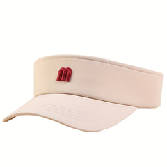 3D M Embroidery Visor Hat Solid Casual Sunshade UV Protection Sun Hat