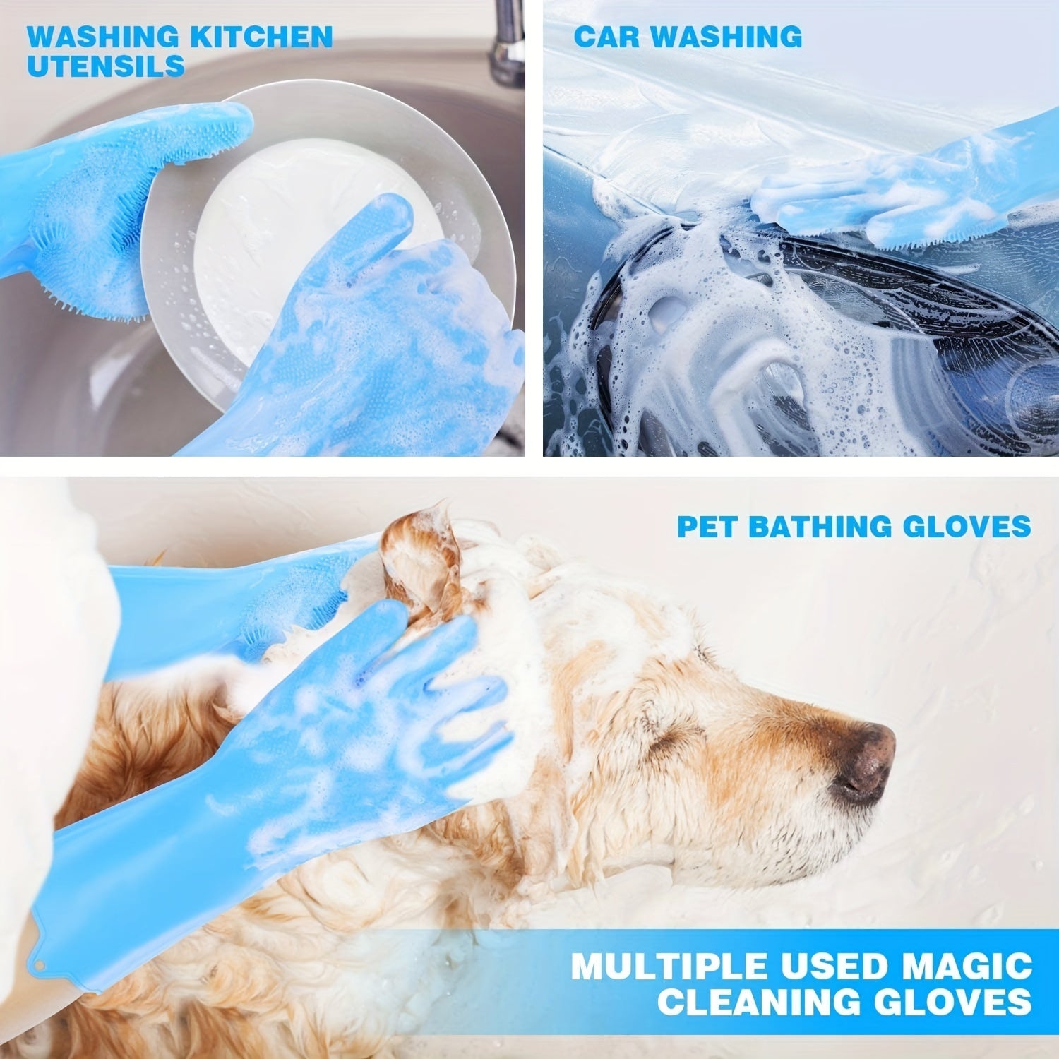 Pet Grooming Gloves Hair Remover Brushes Dogs Cats Horses