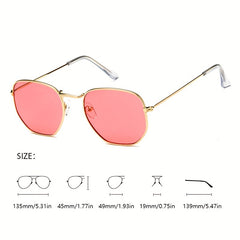 Geometric Metal Sunglasses UV400 Sun Shades for Travel