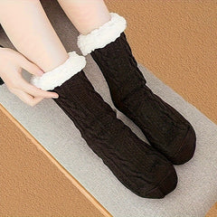 Plush Lined Warm Home Floor Socks Women's Stockings