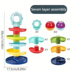 Colorful Spiral Rolling Ball Tower for Kids Early Learning