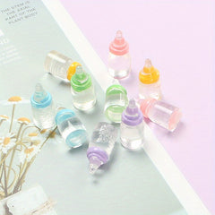 10pcs Mini 3D Milk Bottles & 5 Combinations DIY Decorations for Doll Houses OB11