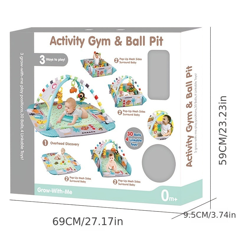 5-in-1 Jumbo Musical Activity Gym Ball Pit Play Mat for Babies
