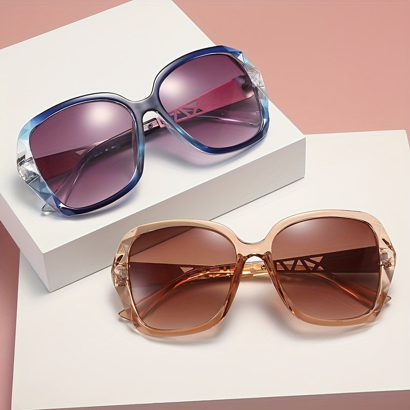 Rhinestone Oversized Sunglasses Women Polarized UV Protection