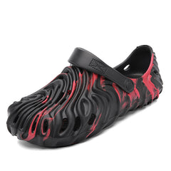 Women's Hollow Out Flat Clogs Closed Toe Non-Slip Quick Drying Beach Sandals