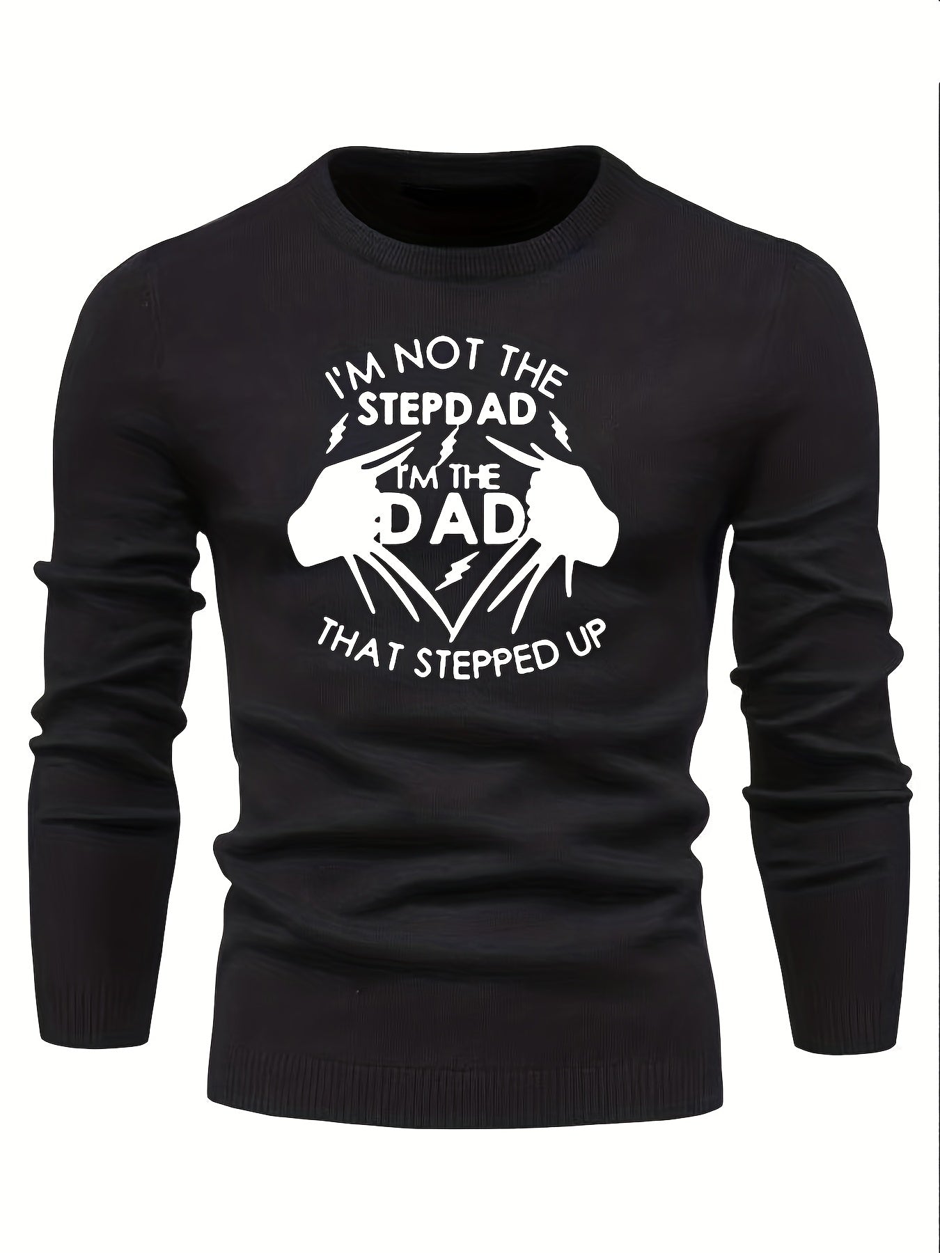 DAD Print Knitted Sweater for Men