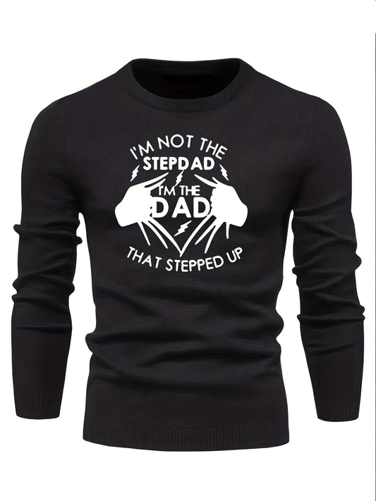 DAD Print Knitted Sweater for Men