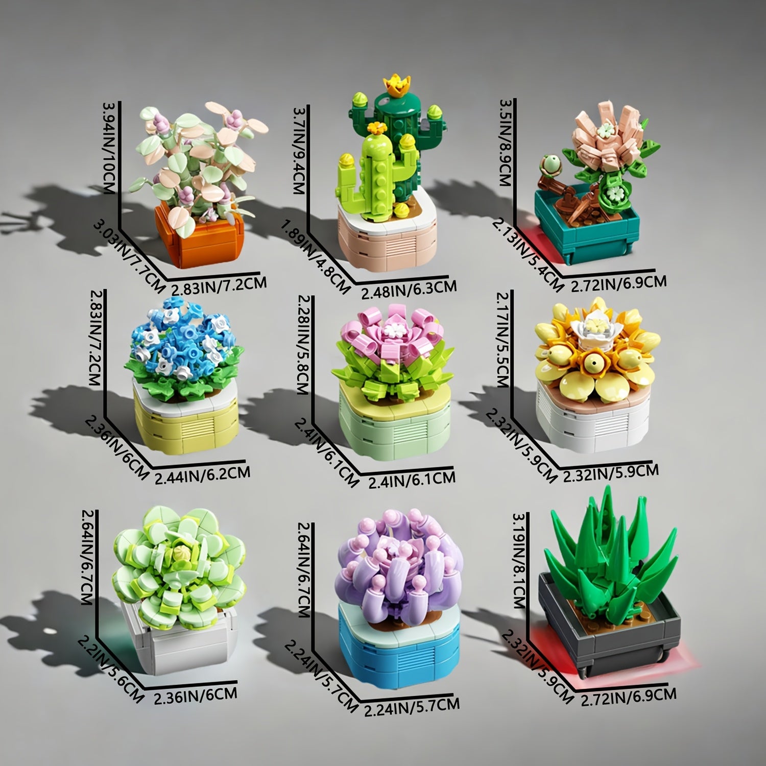 Creative Flower Pot Building Block Puzzle Toy Set
