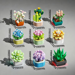 Creative Flower Pot Building Block Puzzle Toy Set