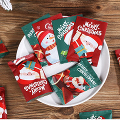 100pcs Christmas Aluminum Film Packaging Bag For Cookies Biscuit And Candy
