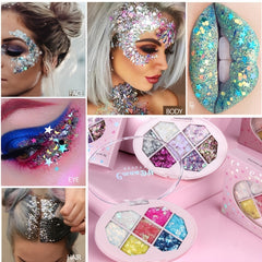 7 Sequins Eyeshadow Palette Glitter Makeup Multipurpose for Stages Parties