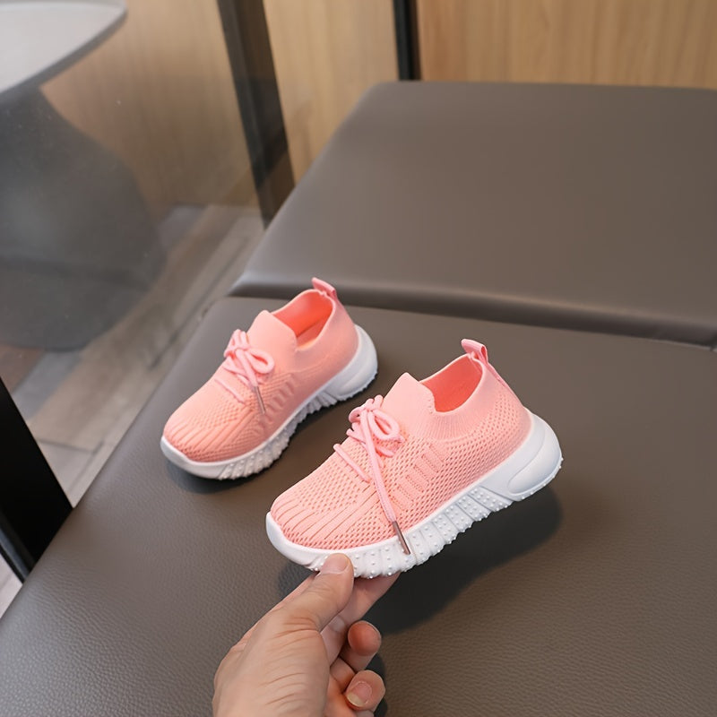 Solid Woven Shoes for Girls Lightweight Non-slip Sneakers All Seasons
