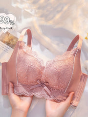 Lace Push Up Bra Sweet & Stretchy Bow Wireless Bra
