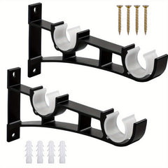 Heavy Duty Double Curtain Rod Brackets Supports up to 50kg