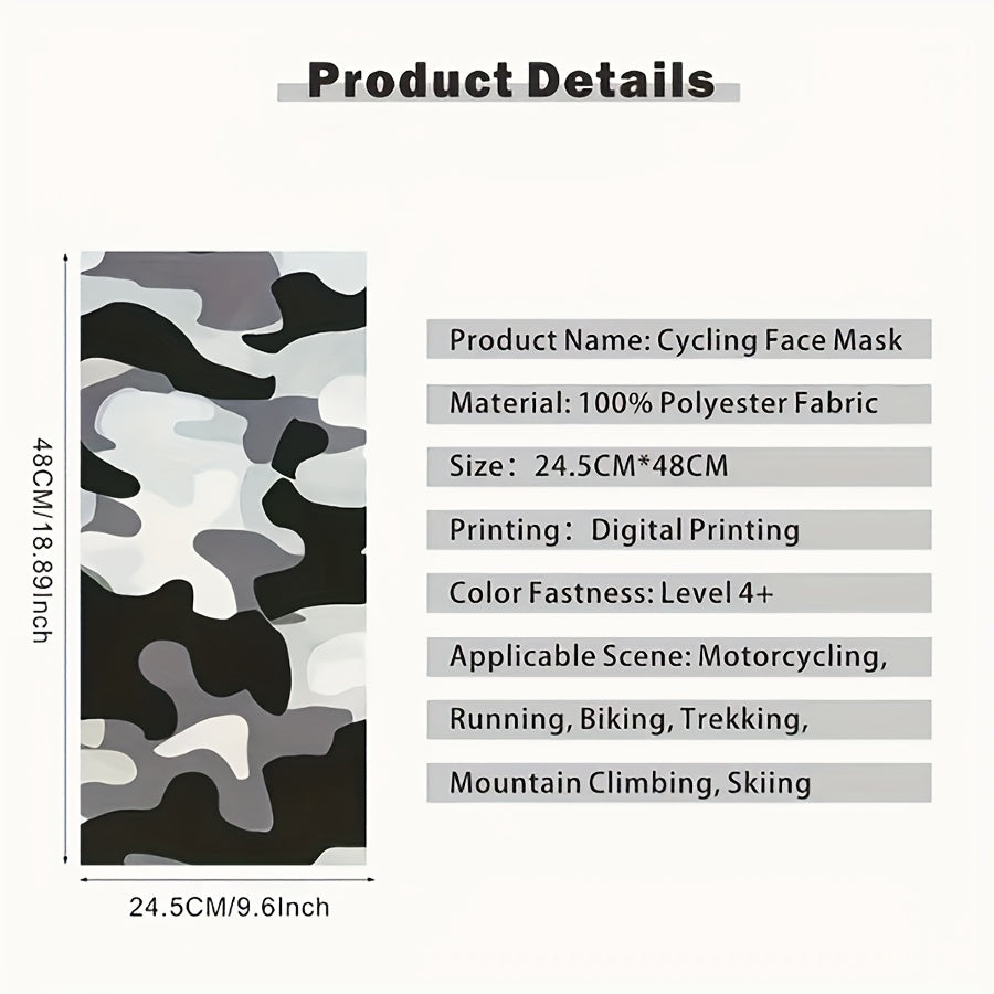4 Pack Sunscreen Neck Cover Face Mask for Outdoor Cycling Camo Half Face Cover