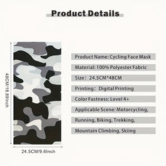 4 Pack Sunscreen Neck Cover Face Mask for Outdoor Cycling Camo Half Face Cover
