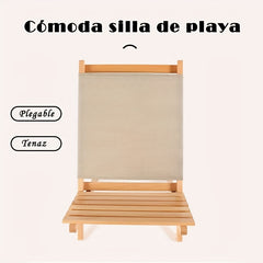 Solid Wood Folding Beach Chair for Camping & Fishing