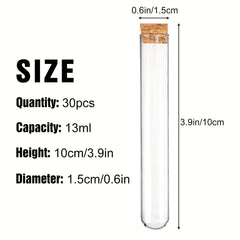 12pcs 13ml Glass Test Tubes With Cork Stoppers